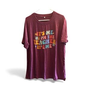 NEW|Burgundy Teacher Tee|Women’s XXL|